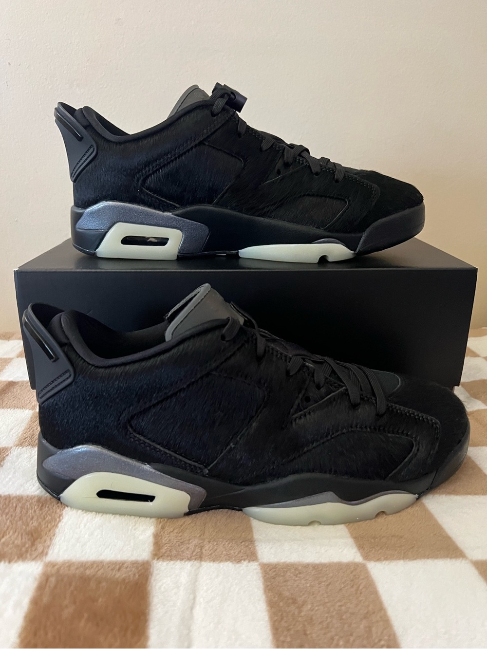 Nike Air Jordan 6 Retro Low Sneakers Blackout IO9786 001 Women’s Size 7.5 BNIB